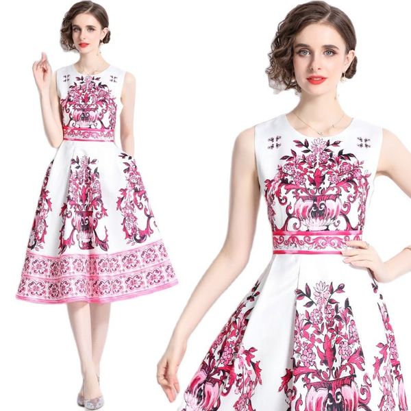 summer print sleeveless midi vest dress designer runway women vacation retro floral o-neck slim ruched flare dresses ballgown 2023 female ro, Black;gray
summer print sleeveless midi vest dress designer runway women vacation retro floral o-neck slim ruched flare dresses ballgown 2023 female ro, Black;gray