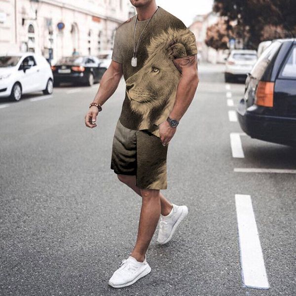 men's tracksuits tshirt suits animal oneck short sleeves set lion print 2023 summer fashion streetwear casual outdoor daily 230625, Gray
men's tracksuits tshirt suits animal oneck short sleeves set lion print 2023 summer fashion streetwear casual outdoor daily 230625, Gray