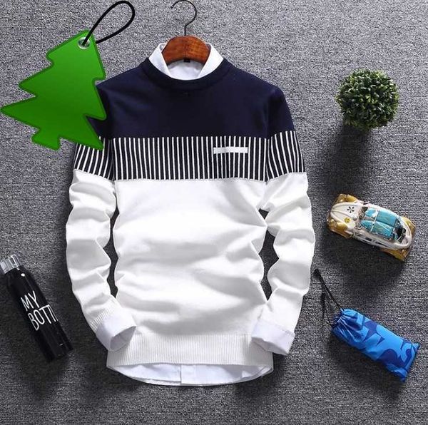 striped sweaters men crew neck pullover half blue half white winter knitted sweaters long sleeve sweaters new, White;black
striped sweaters men crew neck pullover half blue half white winter knitted sweaters long sleeve sweaters new, White;black