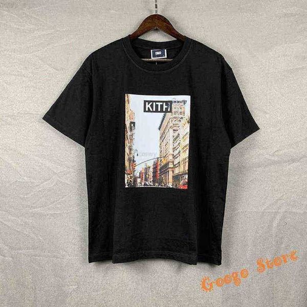 york street view printing kith vintage t-shirt men women summer style tee casual short sleeve, White;black
york street view printing kith vintage t-shirt men women summer style tee casual short sleeve, White;black