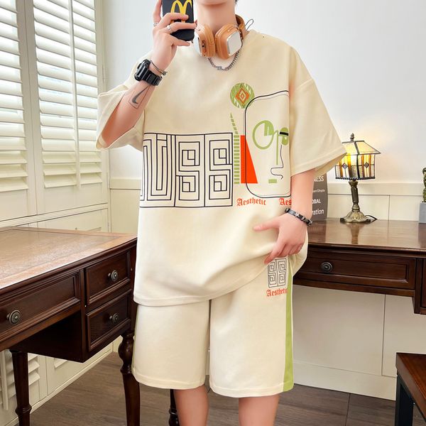 men's tracksuits 2023 summer men sets loose casual two piece simple turn down tracksuit collar harajuku tshirt shorts streetwear 230625, Gray
men's tracksuits 2023 summer men sets loose casual two piece simple turn down tracksuit collar harajuku tshirt shorts streetwear 230625, Gray