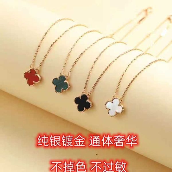 sterling silver lucky four-leaf clover necklace for female 18k rose gold red agate chain pendant
sterling silver lucky four-leaf clover necklace for female 18k rose gold red agate chain pendant