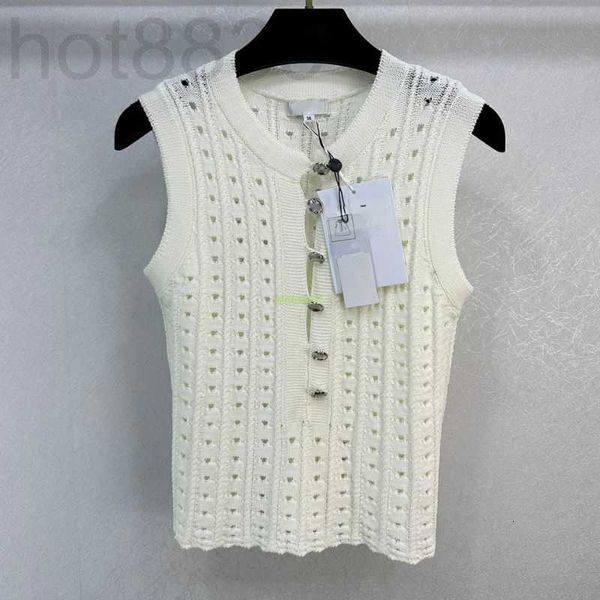 women's tanks & camis designer women knits vest tee crop with letter buttons shirts high end brand hollow out elasticity stretch sleev, White
women's tanks & camis designer women knits vest tee crop with letter buttons shirts high end brand hollow out elasticity stretch sleev, White