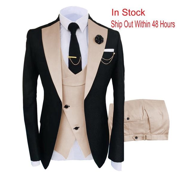 men's suits blazers slim fit fashion 3 pieces men suit formal business champagne beige tuxedos for wedding groom rugular blazerpantsves, White;black
men's suits blazers slim fit fashion 3 pieces men suit formal business champagne beige tuxedos for wedding groom rugular blazerpantsves, White;black