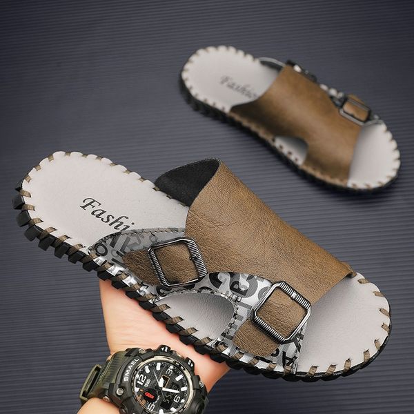 leather men slippers fashion slip on casual shoes summer lightweight outdoor mens slides comfy soft beach sandals, Black
leather men slippers fashion slip on casual shoes summer lightweight outdoor mens slides comfy soft beach sandals, Black