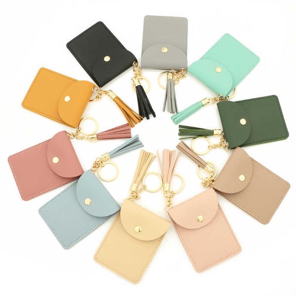 new solid color card bag keychain wallet leather tassel multi card position zero wallet pu leather card case
new solid color card bag keychain wallet leather tassel multi card position zero wallet pu leather card case