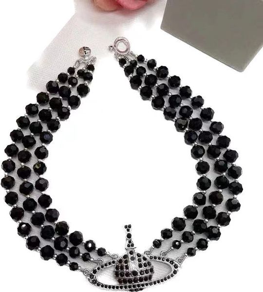designer vivian necklace empress dowager multilayer black crystal full diamond saturn necklaces shiny bride wedding party gift2222, Silver
designer vivian necklace empress dowager multilayer black crystal full diamond saturn necklaces shiny bride wedding party gift2222, Silver