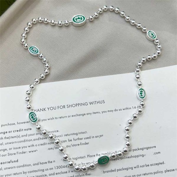 2023 gujia green enamel round beads sterling silver necklace made of old and versatile style sweater chain gift
2023 gujia green enamel round beads sterling silver necklace made of old and versatile style sweater chain gift