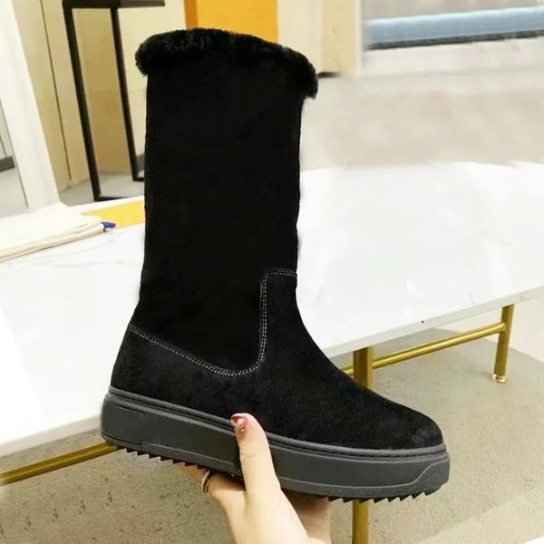 winter wool boots women shoes thick bottom suede letter shoes medium platform cold resistance designer shoe warmth retention woman short lar, Black
winter wool boots women shoes thick bottom suede letter shoes medium platform cold resistance designer shoe warmth retention woman short lar, Black