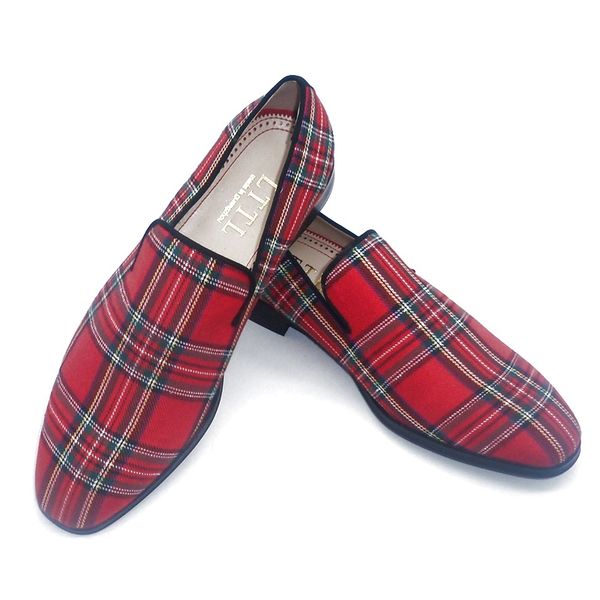 new fashion scottish fabric plaid loafers men casual shoes summer shoes mens flats party and banquet shoes, Black
new fashion scottish fabric plaid loafers men casual shoes summer shoes mens flats party and banquet shoes, Black
