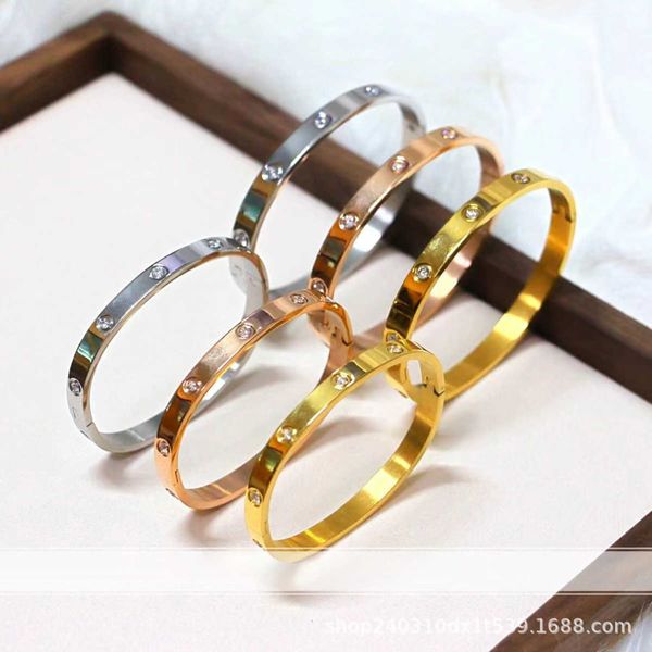 original designer carti fashion couple's ten diamond titanium steel bracelet trend full sky star full diamond nail jewelry stainless st, Black
original designer carti fashion couple's ten diamond titanium steel bracelet trend full sky star full diamond nail jewelry stainless st, Black