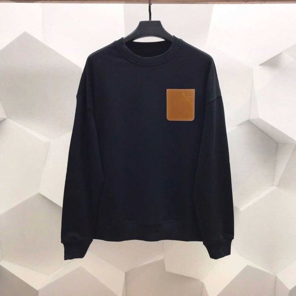 autumn/winter lowe embroidered sweater leather pocket with thickened fleece couple long sleeve coat trend, Black
autumn/winter lowe embroidered sweater leather pocket with thickened fleece couple long sleeve coat trend, Black