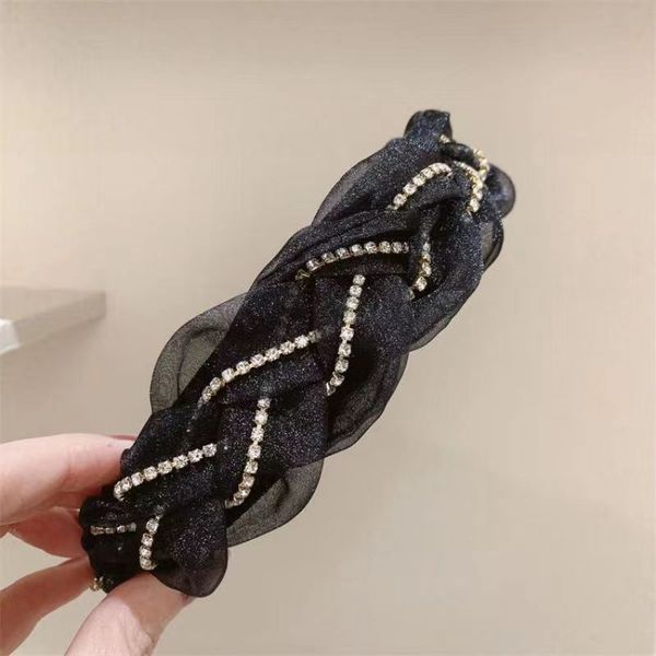 2023 new fried dough twists knitted hair band fairy organza popular high end rhinestone set diamond light luxury hair band, Silver
2023 new fried dough twists knitted hair band fairy organza popular high end rhinestone set diamond light luxury hair band, Silver