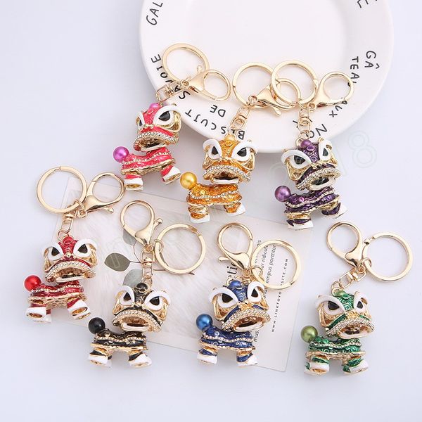 crystal rhinestone keychain chinese dance lion key holder creative ethnic keyring car accessories bags pendant festival gift, Silver
crystal rhinestone keychain chinese dance lion key holder creative ethnic keyring car accessories bags pendant festival gift, Silver