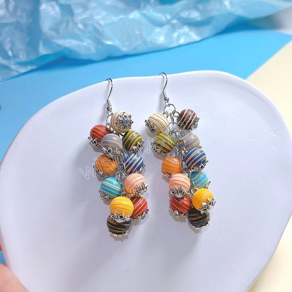 colorful wooden handmade grape string ear hook earrings for women girls simple creative wooden geometric earrings gifts, Silver
colorful wooden handmade grape string ear hook earrings for women girls simple creative wooden geometric earrings gifts, Silver