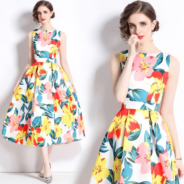 graceful print summer tank midi dress runway designer women vacation sleeveless o-neck slim party ruched big swing flare dresses ballgown 20, Black;gray
graceful print summer tank midi dress runway designer women vacation sleeveless o-neck slim party ruched big swing flare dresses ballgown 20, Black;gray