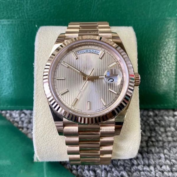 luxury date mens watch black dial rose gold 40mm automatic mechanical 2813 stainless steel band 904l women's watch waterproof sapphire, Slivery;brown
luxury date mens watch black dial rose gold 40mm automatic mechanical 2813 stainless steel band 904l women's watch waterproof sapphire, Slivery;brown