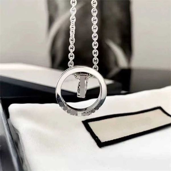 2023 gujia classic 925 sterling silver transit beads double ring circle men's and women's couple necklace ins style 
2023 gujia classic 925 sterling silver transit beads double ring circle men's and women's couple necklace ins style