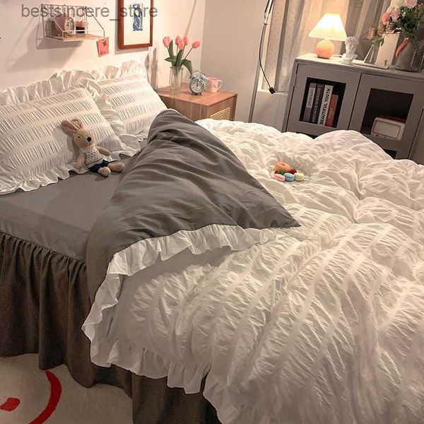 korean ins princess bedding seersucker duvet cover puff lace bed sheet for girl princess quilt cover washed cotton bed linens l230522
korean ins princess bedding seersucker duvet cover puff lace bed sheet for girl princess quilt cover washed cotton bed linens l230522