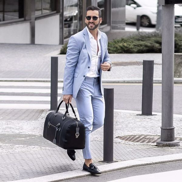 light blue mens wedding tuxedos 2 pieces slim fit casual mens suit sets costume homme mariage groom wear, Black;gray
light blue mens wedding tuxedos 2 pieces slim fit casual mens suit sets costume homme mariage groom wear, Black;gray
