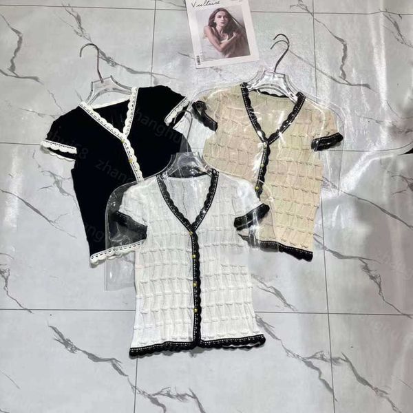 23ss womens designer clothing womens knits color matching jacquard knitting short-sleeved cardigan womens clothes a1, White
23ss womens designer clothing womens knits color matching jacquard knitting short-sleeved cardigan womens clothes a1, White