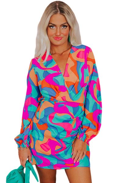 selling mini dresses multicolor abstract print wrap v neck puff sleeve bodycon dress, Black;gray
selling mini dresses multicolor abstract print wrap v neck puff sleeve bodycon dress, Black;gray