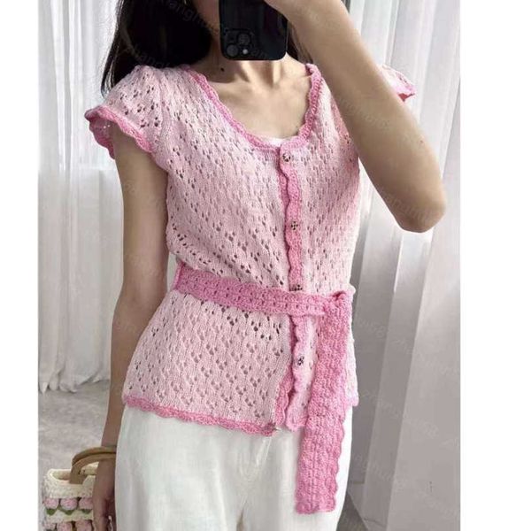 23ss womens designer clothing womens knits color match hollow out knitting short-sleeved cardigan womens clothes a1, White
23ss womens designer clothing womens knits color match hollow out knitting short-sleeved cardigan womens clothes a1, White