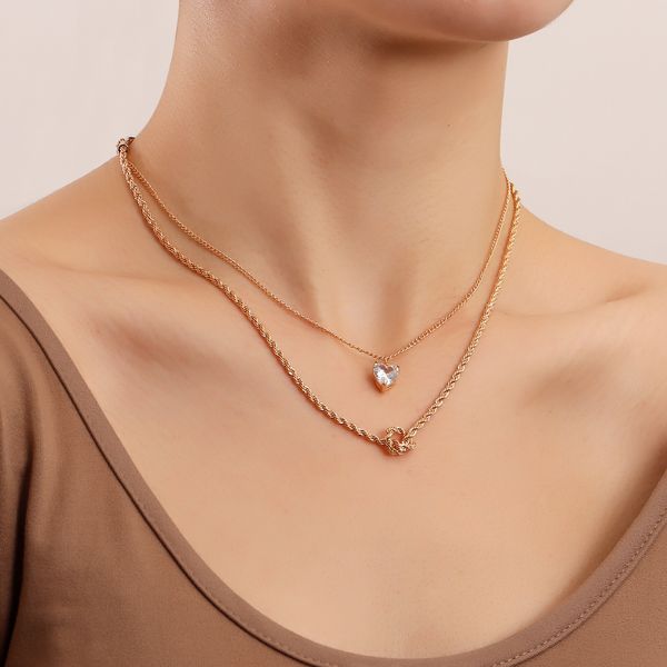 designer jewlery temperament double heart heart heart zircon pendant necklace, simple twist necklace niche design fashion necklace high-grad, Silver
designer jewlery temperament double heart heart heart zircon pendant necklace, simple twist necklace niche design fashion necklace high-grad, Silver