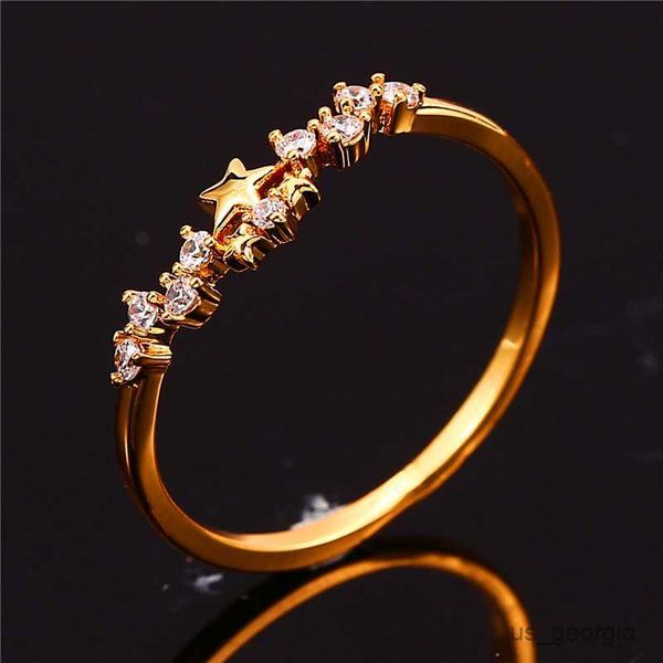 band rings luxury female white zircon stone ring yellow gold color crystal small star ring promise engagement rings for women r230625, Silver
band rings luxury female white zircon stone ring yellow gold color crystal small star ring promise engagement rings for women r230625, Silver