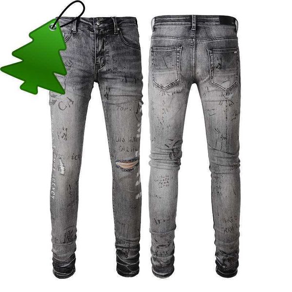 designer clothing denim pants amiiri 2023 trend fashion slim fit small feet elastic perforated black jeans men's amiiri fashion distres, Blue
designer clothing denim pants amiiri 2023 trend fashion slim fit small feet elastic perforated black jeans men's amiiri fashion distres, Blue
