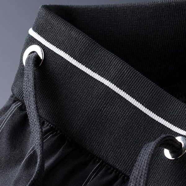 pants light ice silk casual pants men's slim feet pants striped inlaid pockets tied feet sports pants, Black
pants light ice silk casual pants men's slim feet pants striped inlaid pockets tied feet sports pants, Black
