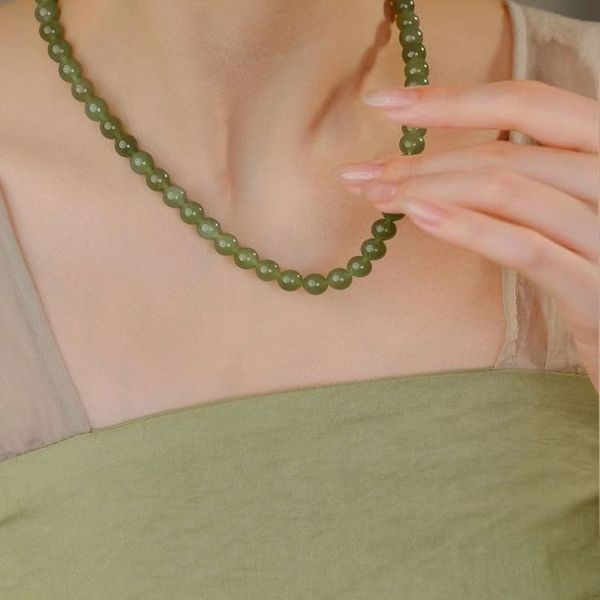 new chinoiserie style jade jade necklace for women jade mother's day gift for mother's day, Silver
new chinoiserie style jade jade necklace for women jade mother's day gift for mother's day, Silver