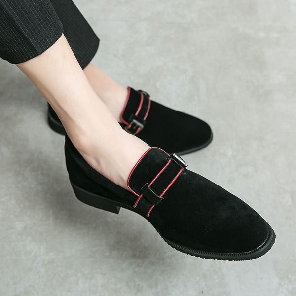 luxury fashion suede shoes men loafers italian buckles pointed toe dress shoes handmade formal office shoes driving flats, Black
luxury fashion suede shoes men loafers italian buckles pointed toe dress shoes handmade formal office shoes driving flats, Black