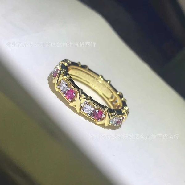 light luxury tiffay 16 stone double color cross contrast ring couple fashion matching x-shaped smow, Silver
light luxury tiffay 16 stone double color cross contrast ring couple fashion matching x-shaped smow, Silver