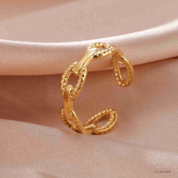 band rings skyrim new geometric chain ring women stainless steel gold color open rings wedding band jewelry valentine's day gift wholes, Silver
band rings skyrim new geometric chain ring women stainless steel gold color open rings wedding band jewelry valentine's day gift wholes, Silver