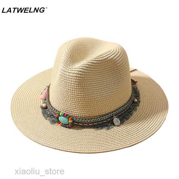 wide brim hats 2022 fashion bohemian sun hat for women foldable beach hats ladies summer paper straw hats white panama travel hat uv protect, Blue;gray
wide brim hats 2022 fashion bohemian sun hat for women foldable beach hats ladies summer paper straw hats white panama travel hat uv protect, Blue;gray