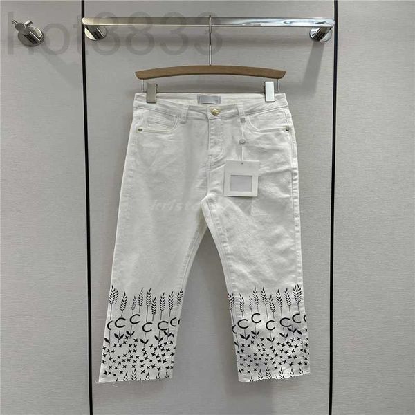 women's jeans designer girls 100% cotton pants with letter buttons ear of wheat pattern female high end milan runway casual outwear pen, Blue
women's jeans designer girls 100% cotton pants with letter buttons ear of wheat pattern female high end milan runway casual outwear pen, Blue