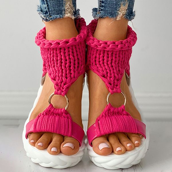 slippers sandal's braided knit oring cutout platform summer gladiator sandals shoes thick heels ladies white sandalias casual 230625, Black
slippers sandal's braided knit oring cutout platform summer gladiator sandals shoes thick heels ladies white sandalias casual 230625, Black