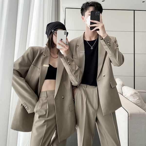 men's casual shirts couple suits sets men fashion business office jacket pant women oversize streetwear hip hop suit blazers trousers 2, White;black
men's casual shirts couple suits sets men fashion business office jacket pant women oversize streetwear hip hop suit blazers trousers 2, White;black