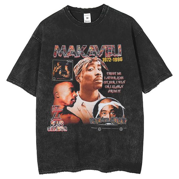 23 street fashion brand men's 250g worn 2pac portrait print t-shirt wash water men's short sleeve t-shirt, White;black
23 street fashion brand men's 250g worn 2pac portrait print t-shirt wash water men's short sleeve t-shirt, White;black
