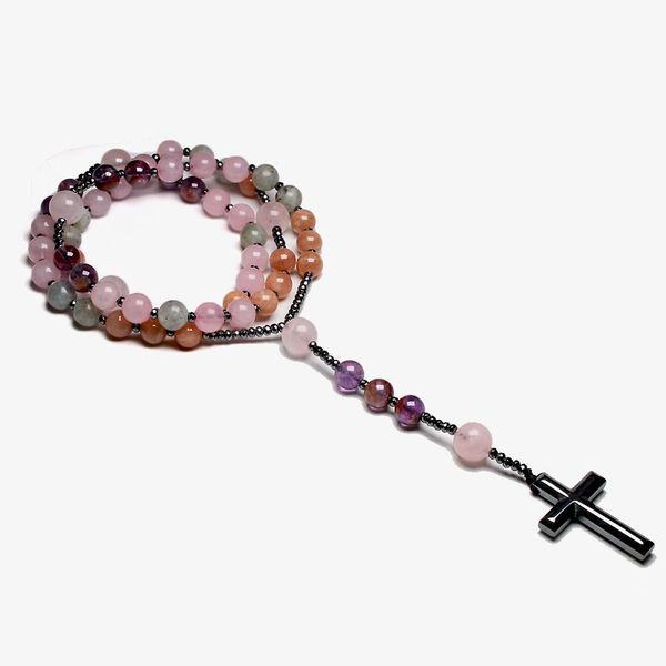necklaces christ rosary necklaces natural 8mm rose quartz mala labradorite jewelry sunstone cross pendant necklace for women, Silver
necklaces christ rosary necklaces natural 8mm rose quartz mala labradorite jewelry sunstone cross pendant necklace for women, Silver