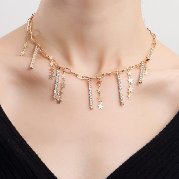 niche design tzitzit five-pointed star, diamond-encrusted metal rod necklace, autumn and winter sweater necklace pendant necklace high-grade, Silver
niche design tzitzit five-pointed star, diamond-encrusted metal rod necklace, autumn and winter sweater necklace pendant necklace high-grade, Silver