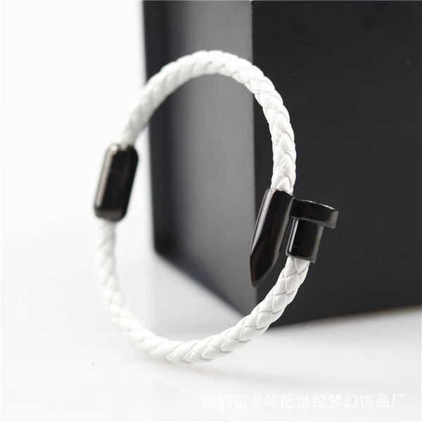 advanced sense japanese and korean fashion jewelry nail leather bracelet carti stainless steel leather bracelet jx024 with logo, Black
advanced sense japanese and korean fashion jewelry nail leather bracelet carti stainless steel leather bracelet jx024 with logo, Black