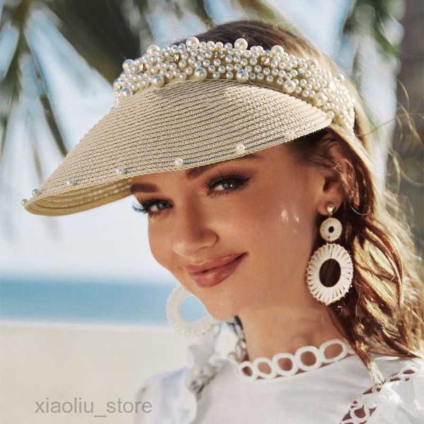 wide brim hats imitation pearl empty straw hats for women casual summer beach visor caps wide large brim sun protection outdoor sports capsu, Blue;gray
wide brim hats imitation pearl empty straw hats for women casual summer beach visor caps wide large brim sun protection outdoor sports capsu, Blue;gray