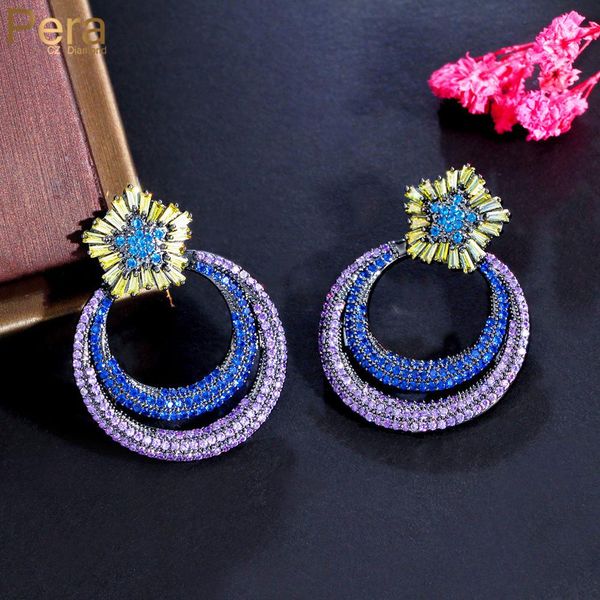 knot pera fantastic dangle big circle shape purple blue cz black gold color long flower drop earrings for bridesmaid jewelry e991, Silver
knot pera fantastic dangle big circle shape purple blue cz black gold color long flower drop earrings for bridesmaid jewelry e991, Silver