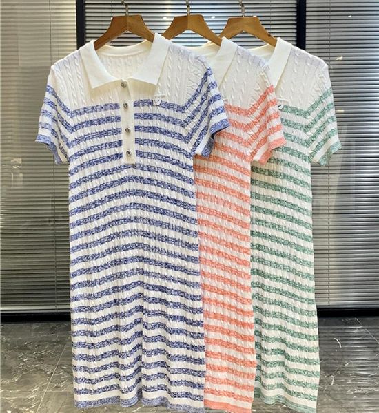 casual dresses new sandro style striped knit dress with a stylish lapel and slim short sleeved skirt, Black;gray
casual dresses new sandro style striped knit dress with a stylish lapel and slim short sleeved skirt, Black;gray