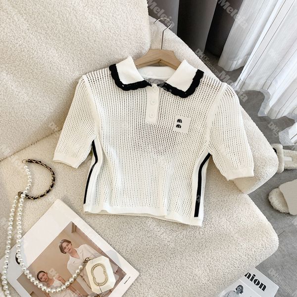 jacquard pullover knitted t shirts white hollow knits for lady letter designer female short tees
jacquard pullover knitted t shirts white hollow knits for lady letter designer female short tees