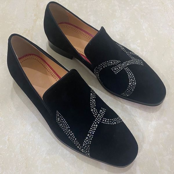 luxury black men suede shoes fashion rhinestone loafers dress shoes casual flats handmade slip on party and wedding shoes
luxury black men suede shoes fashion rhinestone loafers dress shoes casual flats handmade slip on party and wedding shoes