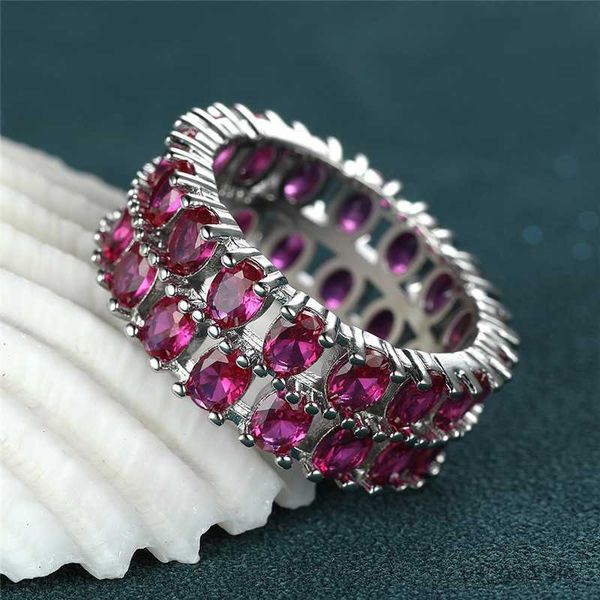 band rings rose red crystal oval stone ring double row zircon engagement ring classic silver color wedding rings for women fashion jewelry r
band rings rose red crystal oval stone ring double row zircon engagement ring classic silver color wedding rings for women fashion jewelry r