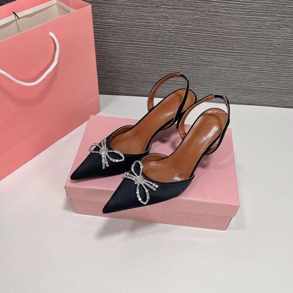 fashion women sandals pumps double bow 70 mm crystal embellished italy delicate pointed toe elasticated slingback strap satin designer sanda, Black
fashion women sandals pumps double bow 70 mm crystal embellished italy delicate pointed toe elasticated slingback strap satin designer sanda, Black